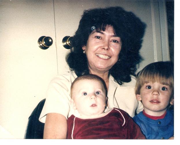 JOSH WITH BABY BRO JEFFREYXS 1ST XMAS 1984 